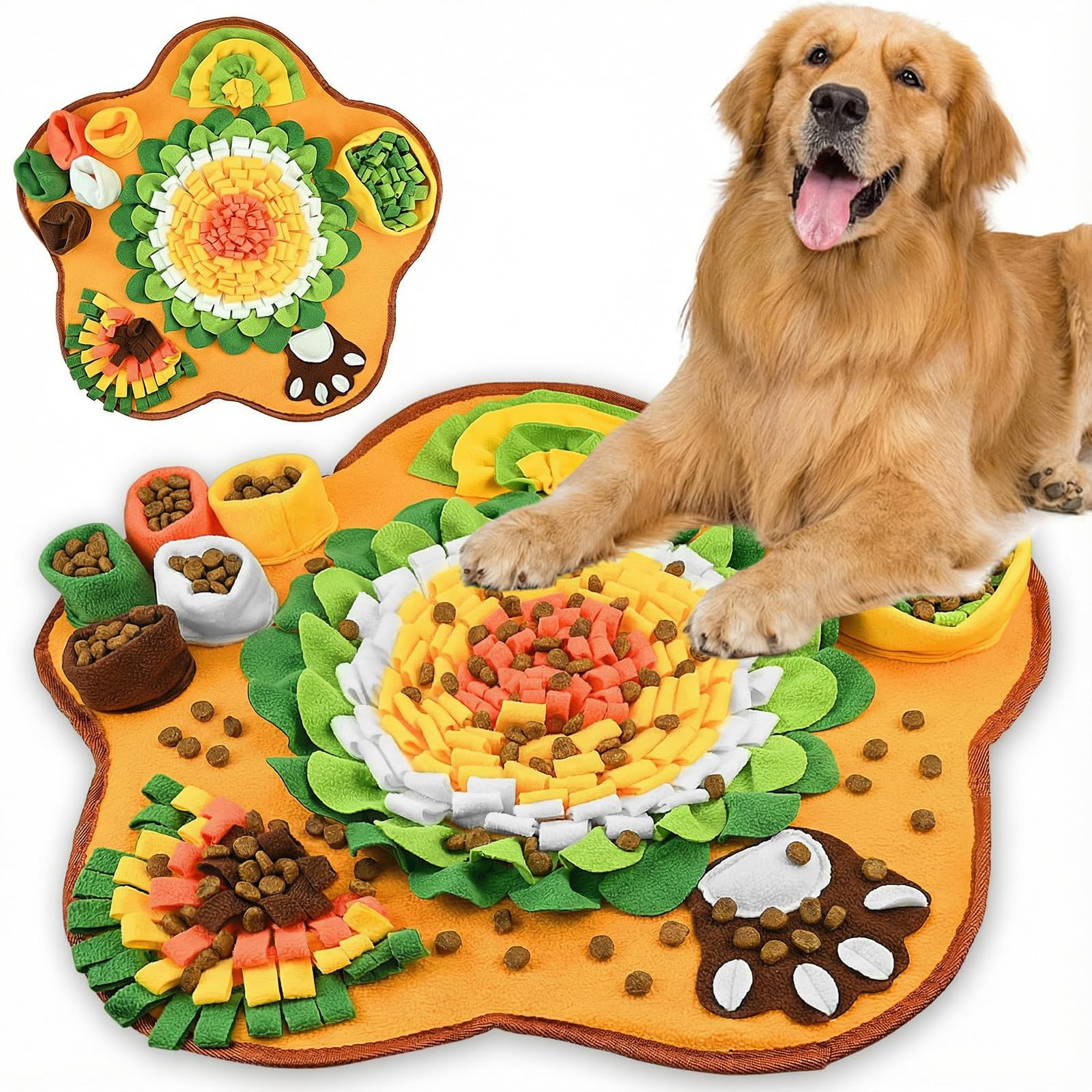 Dog Snuffle Mat, Interactive Dog Puzzle Mats, Slow Feeder Dog Snuffle Mat for Anxiety Relief & Boredom, Encourages Natural Foraging Skills, Mental Stimulation & Slow Feeding Game