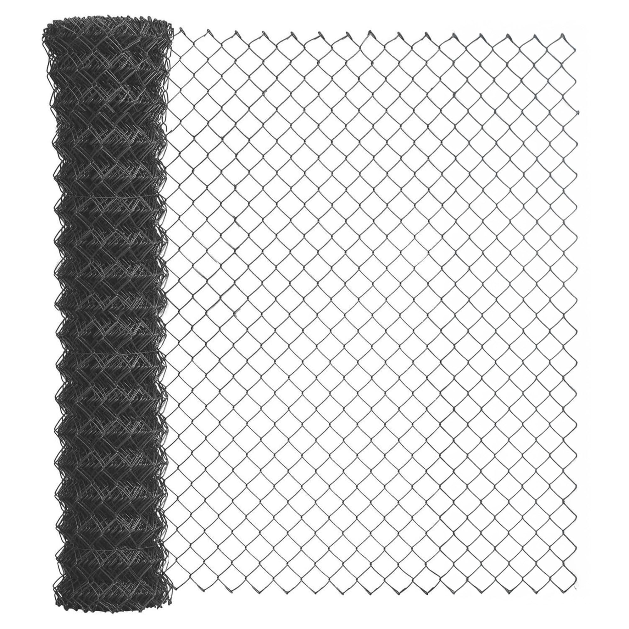 siwitec Maschendraht Geflecht anthrazit 15 x 0,8 m, Maschendrahtzaun, Viereckgeflecht 60 x 60 mm Maschendrahtweite, Stahl Drahtgitter