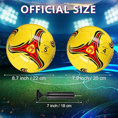 Miniatura 2 de Deekin Balón de fútbol a granel con bomba de tamaño 543 para interior y exterior, práctica deportiva, competición, accesorios de entrenamiento