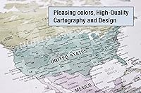 Vista 3 de Laminated World Odyssey Map Poster Executive Style Map Includes The Most Legible Location Labels 36” x 24” Shipped Rolled in a Tube, Not