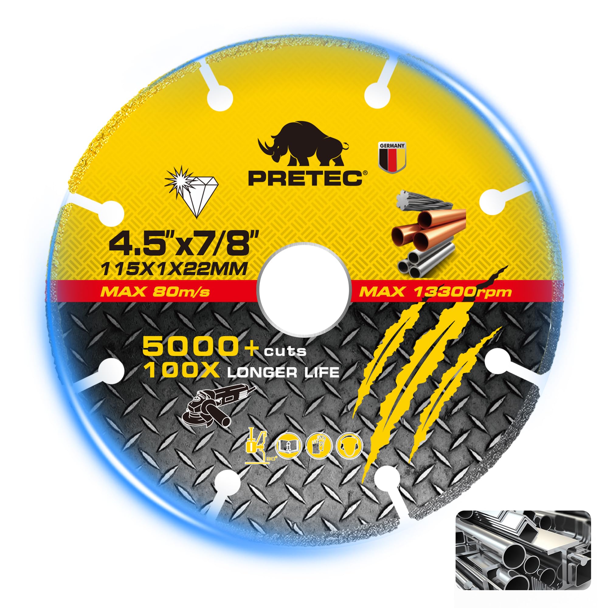 Diamond Cutting Wheel - 5000+ Cuts, Angle Grinder -12 Diamond Cutting Wheel - 5000+ Cuts, Angle Grinder -12