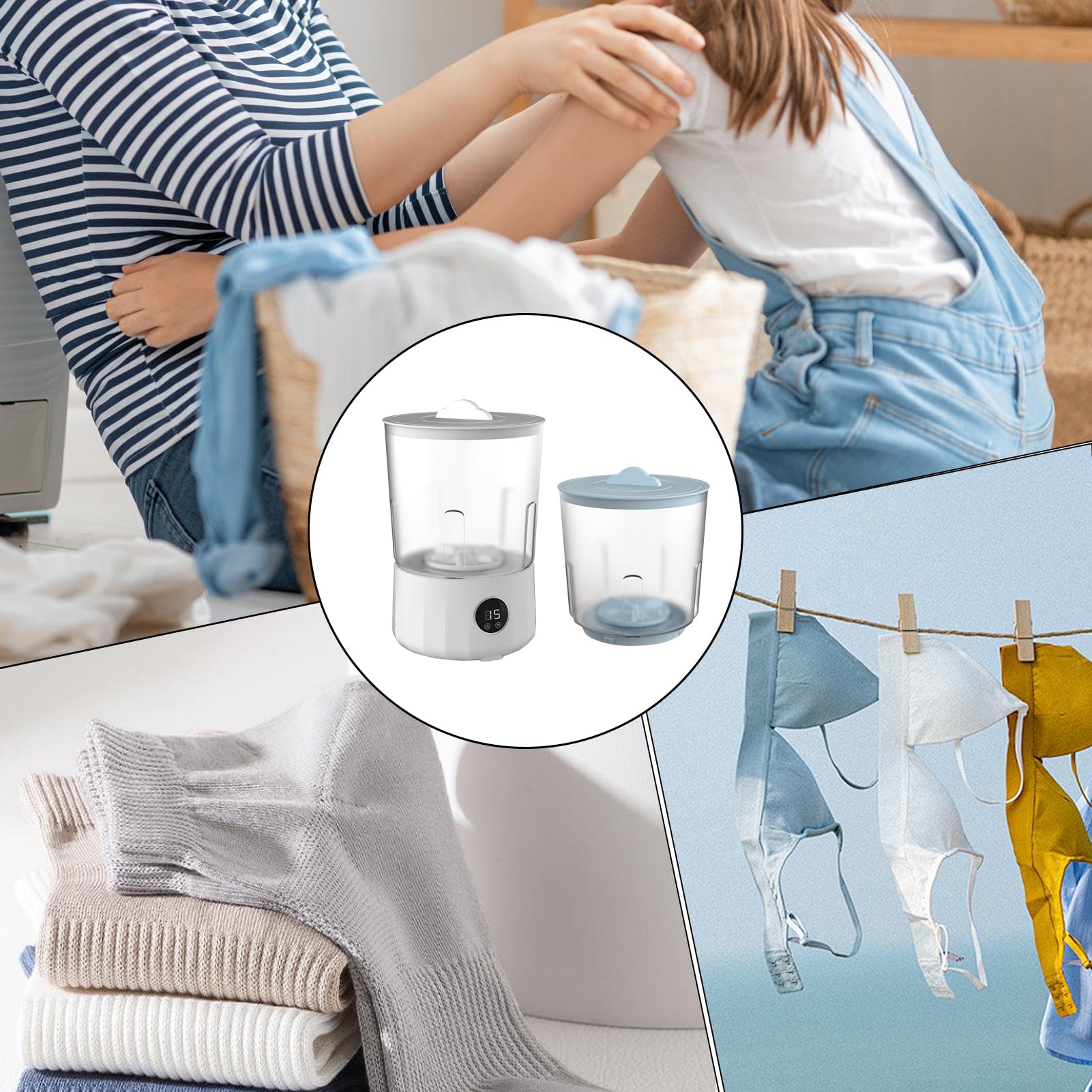 Portátil Limpiador Recargable Con 2 | Camping Compacta Para Camping, Hogar, Apartamento, Dormitorio, , Exterior, Ropa Infantil, Bragas,