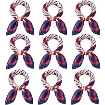 9PCS Sailor Scarf, Red White and Blue Bandana, Flight Attendant Accessory, Fashion Styling Scarf for Weddings
