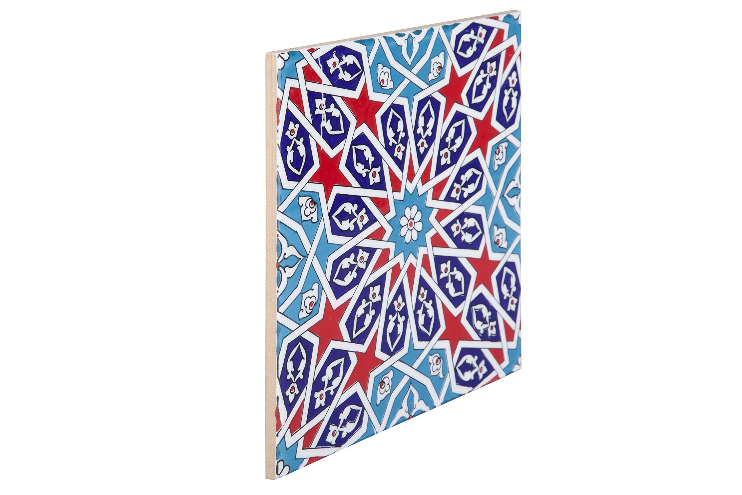 Cerames Asli- Keramische Wandfliesen für Bad und Küche im Mosaikstil - 1 Packung mit 12 dekorativen Fliesen (0,48m2) aus der Türkei - 20x20 cm - Ideal für Rückwand Küche oder Wandfliesen Bad