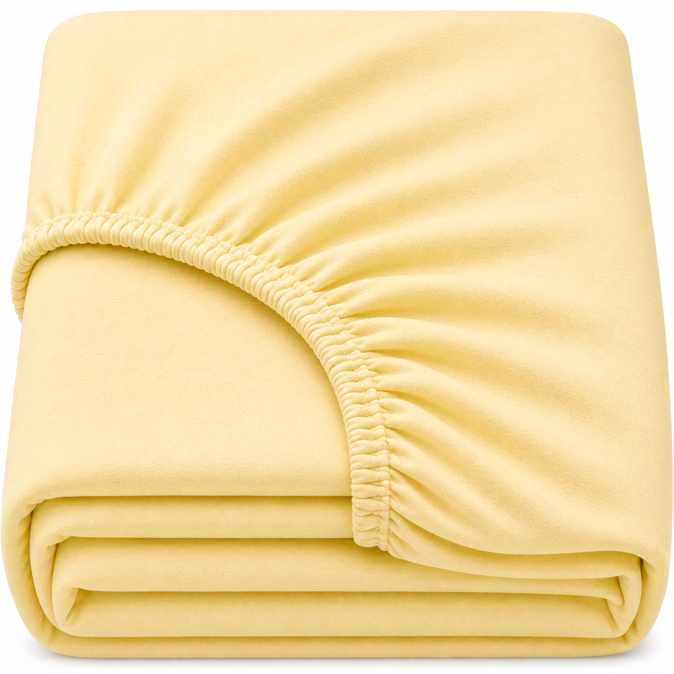 Dudu N Girlie Travel Sheets 95 x 65 cm – Yellow, 100% Jersey Cotton Fitted Sheet, Compatible with Graco, Joie & Red Kite