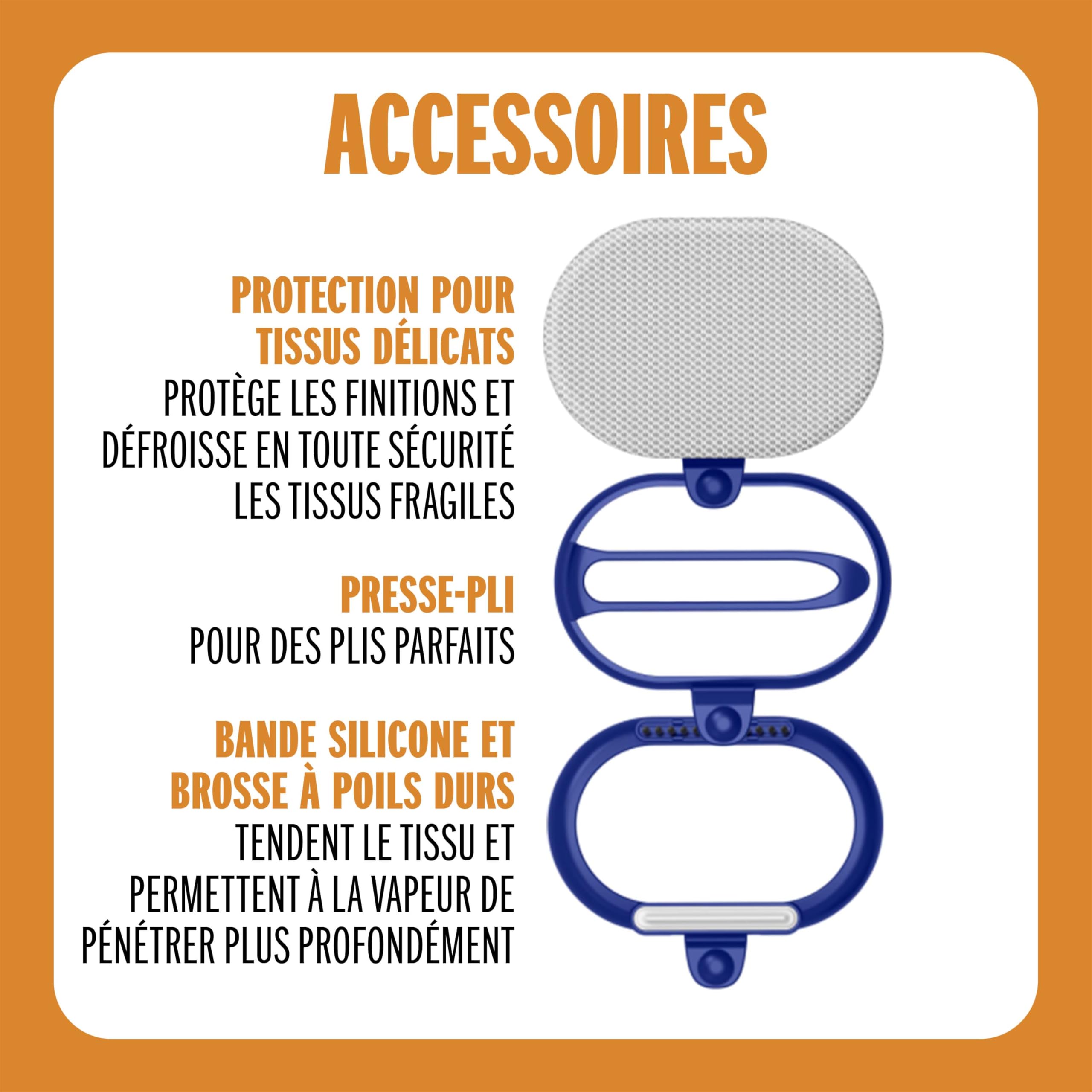 Conair-GS108E-Défroisseur & fer à repasser à vapeur portable-Steam & Iron Turbo 2en1-1840W-Prêt en 10 secondes-4 réglages de vapeur avec fonction Turbo pour tous types de textile-4 accessoires inclus