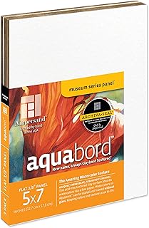 Ampersand Art Supply Watercolor Painting Panel: Museum Series Aquabord, 1/8 Inch Flat Profile, 5" x 7" - Pack of 3