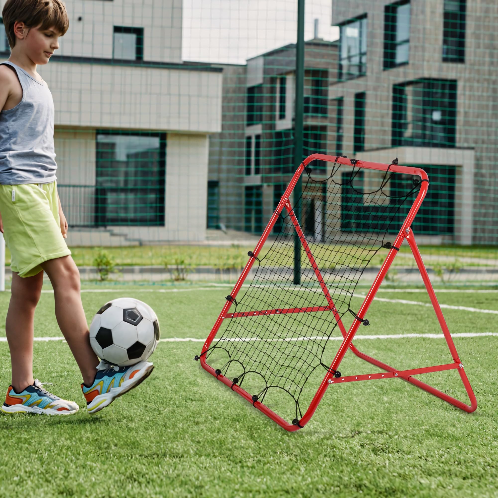 Rete di Rimbalzo da Calcio 39''x40'' con 2 reti Rete di Rimbalzo da Calcio Regolabile Perfetta per Bambini, Adolescenti e Tutte Le età Allenamento di Calcio