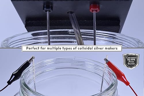 Miniatura 7 de Electrodo coloidal de plata fina .9999, 2 varillas de calibre 12 (0.081 in) de diámetro, 8 pulgadas de largo, hecho a mano, purificado de 5 vías,