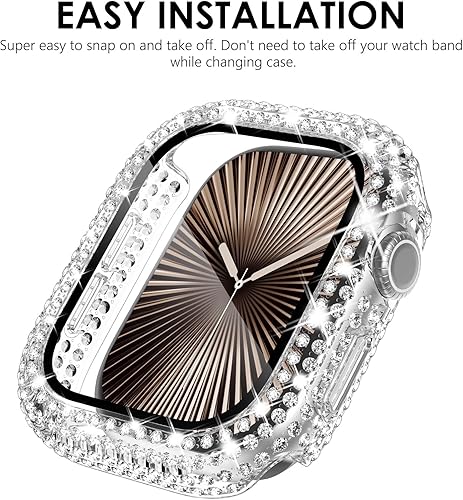 Miniatura 5 de KADES Paquete de 3 fundas brillantes compatibles con Apple Watch de 1.496 pulgadas con protector de pantalla integrado para Apple Watch Series 3, 2,