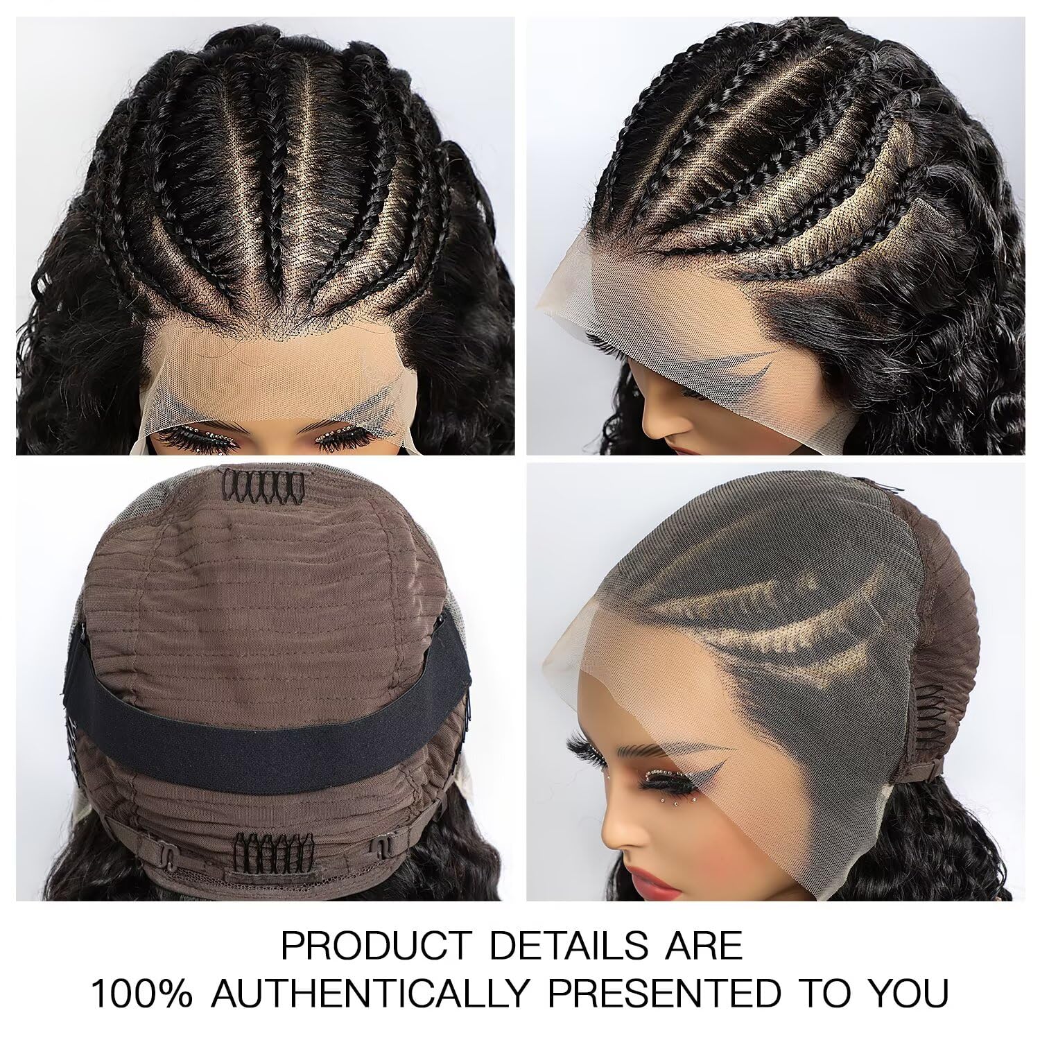 Amazon.com : Lemoda Pre Braided Water Wave 13x6 Full Lace  display picture 1