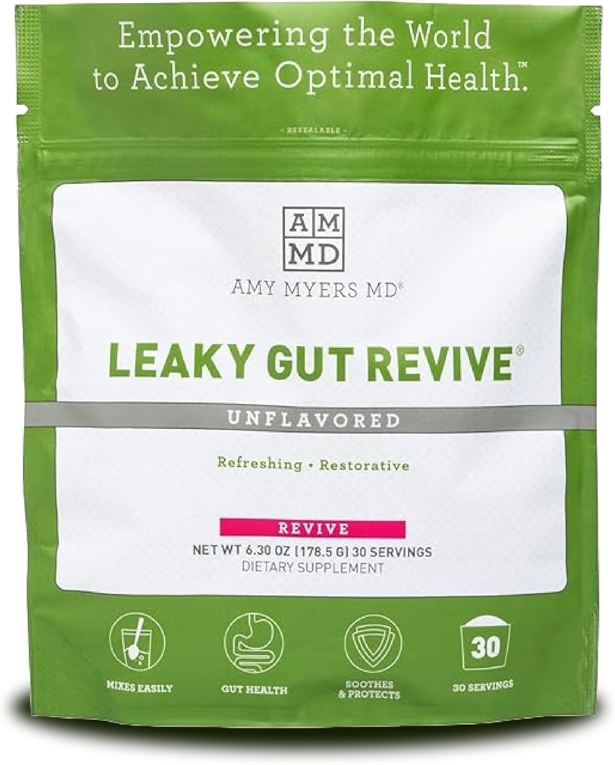 Dr. Amy Myers Leaky Gut Revive Polvo para apoyo Intestinal 6.30 oz