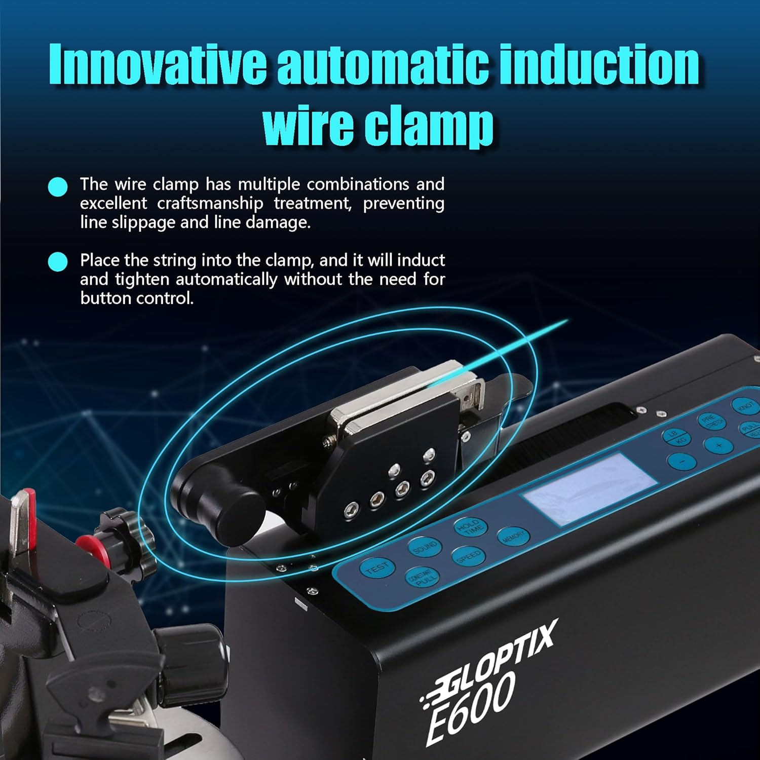 GT-E600 Electronic Tennis Racket Stringing Machine Digital Desktop Progression String Tools, with Tools and Accessories