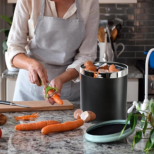 Miniatura 7 de Cubo de basura de metal 'Invisi-Overlap', papelera de oficina pequeña con parte superior abierta, forma ovalada (aspecto de madera)