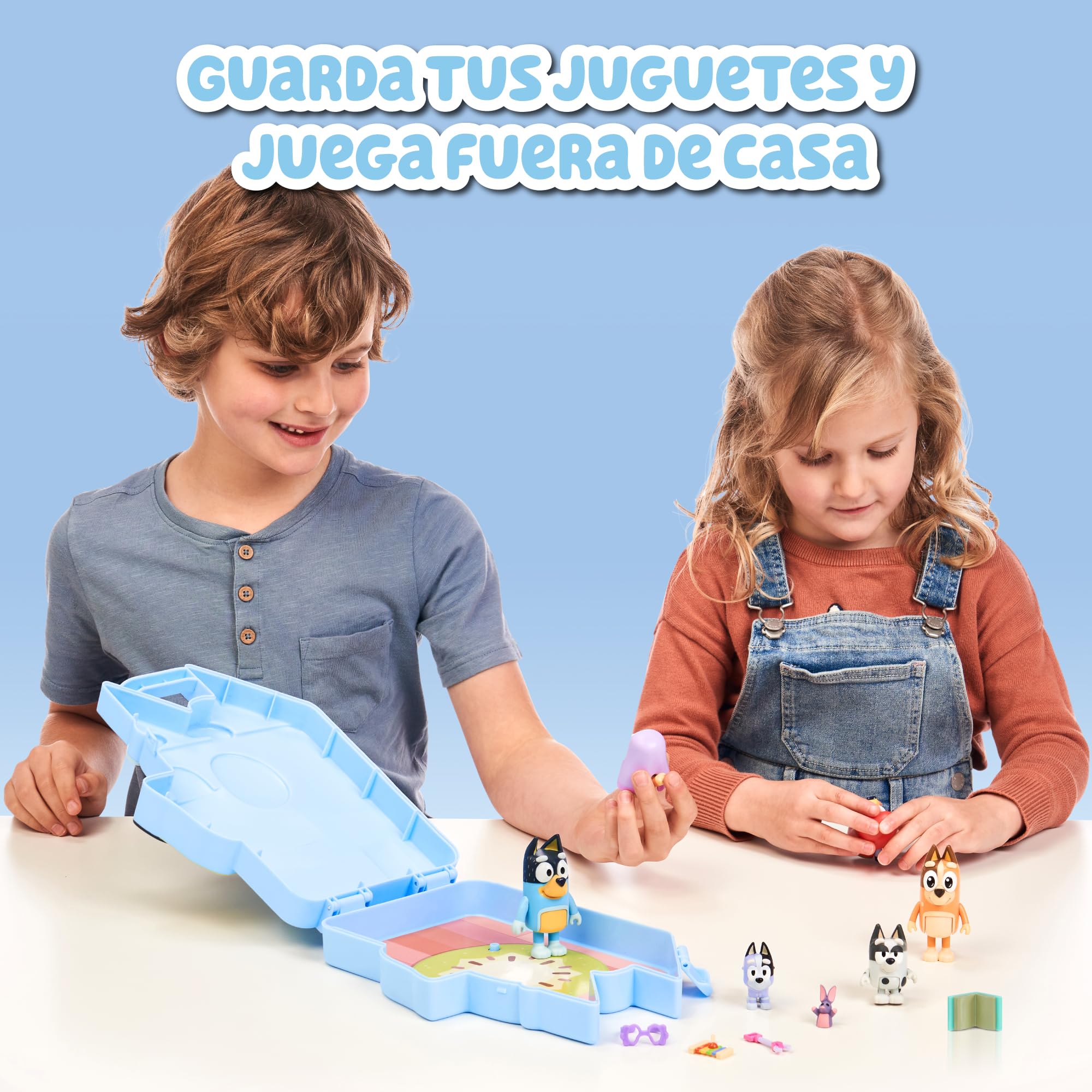Bluey - Collector Case z figurkami, Puppy Collection Box 6 Figurki z serii kreskówek dla dzieci i 4 akcesoria, dla chłopców i dziewcząt +3 lata, słynny (BLY52000)