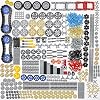 Technic-Parts Gears-Axles-Sets 852 Pcs Connectors-Wheels-Pins-Beams Universal-Joints-Chain-Tracks-Tires-Shock-Absorbers Compatible with Major Brand Building Block Cars and Motors