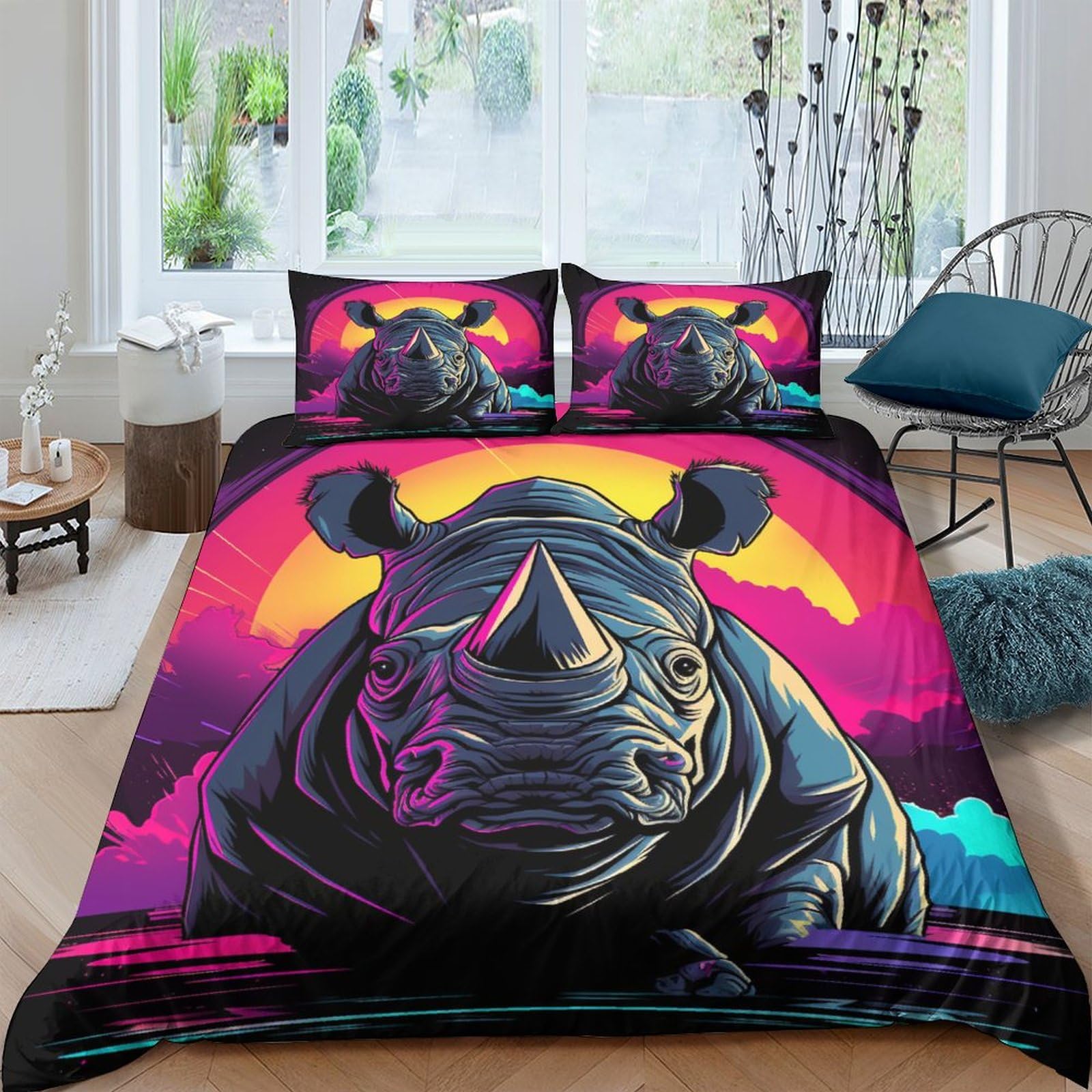 Housse de couette 200x200 avec fermeture éclair Rhino lit double