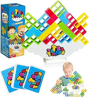 ariel-gxr Tetra Tower Balance Game, 16 Pcs Russian Building Toy for Kids Boys Girls, Diy Balance Blocks Stacking Game Set, Puzzle Stacking Blocks Fun and Interactive Toy for Children, Adults