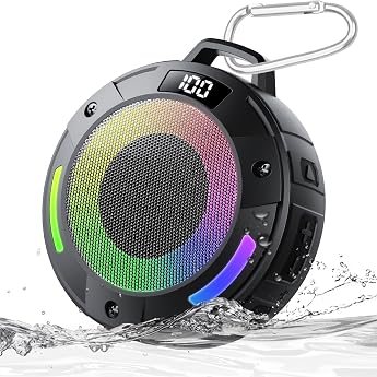 Portable Mini Bluetooth Speaker Music Box Bluetooth with Light Powerful Sound IP68 Waterproof/Dustproof Floatable 20 Hours Playtime TWS & TF Card Bluetooth Box for Shower/Hiking/Travel