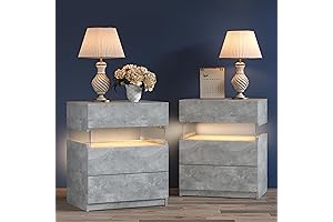 LED Nightstands Set of 2 with Acrylic Board