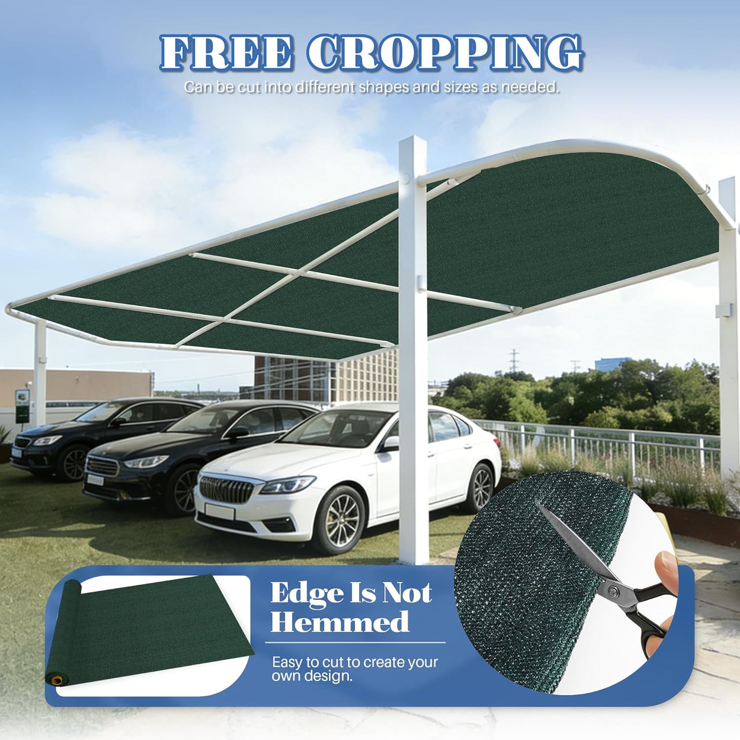 ECOOPTS 6'x25' Sun Shade Roll, Sun Shade UV Blockage Cover for Outdoor Backyard Patio Pergola Greenhouse Plants (Green)