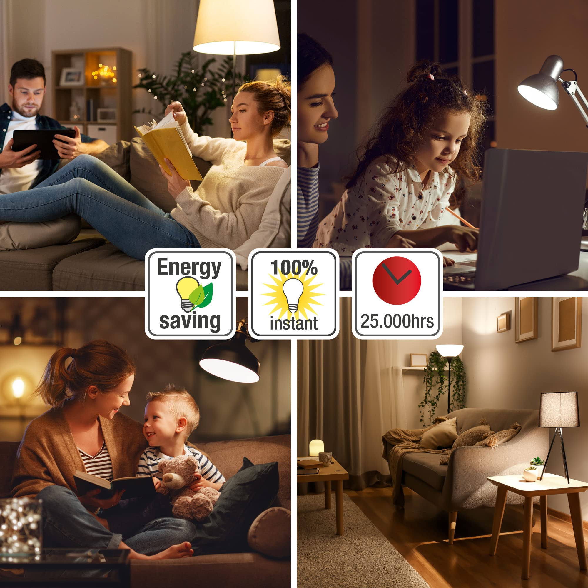 hellum 208214 - Bombilla LED (casquillo E14, G45, 4,5 W, repuesto para bombilla de 40 W, E14, luz blanca cálida, 2700 K, 470 lúmenes, filamento mate, 10 unidades)