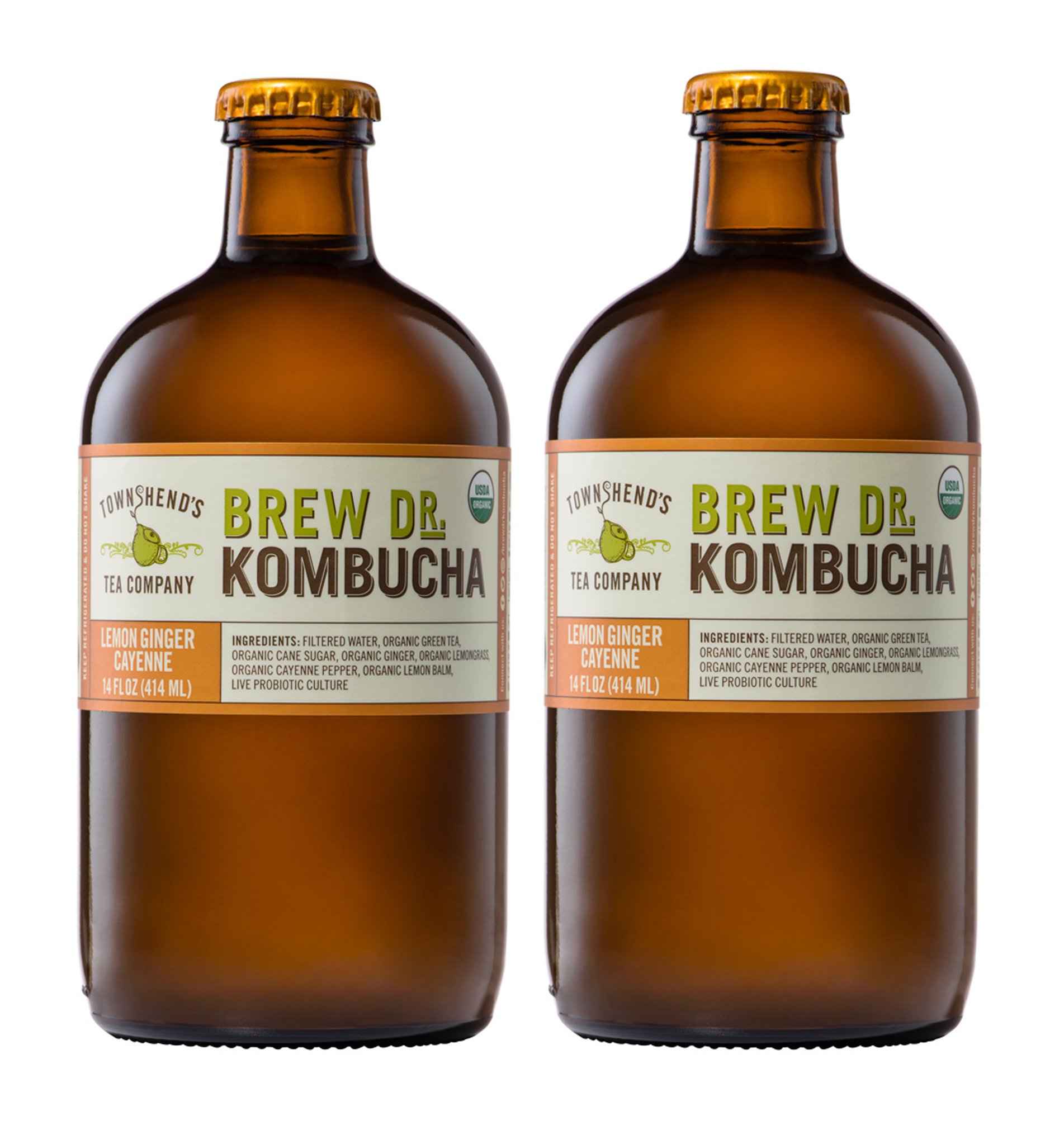 Buy Brew Dr, Lemon Ginger Cayenne Raw Kombucha, 14 Ounce Online at