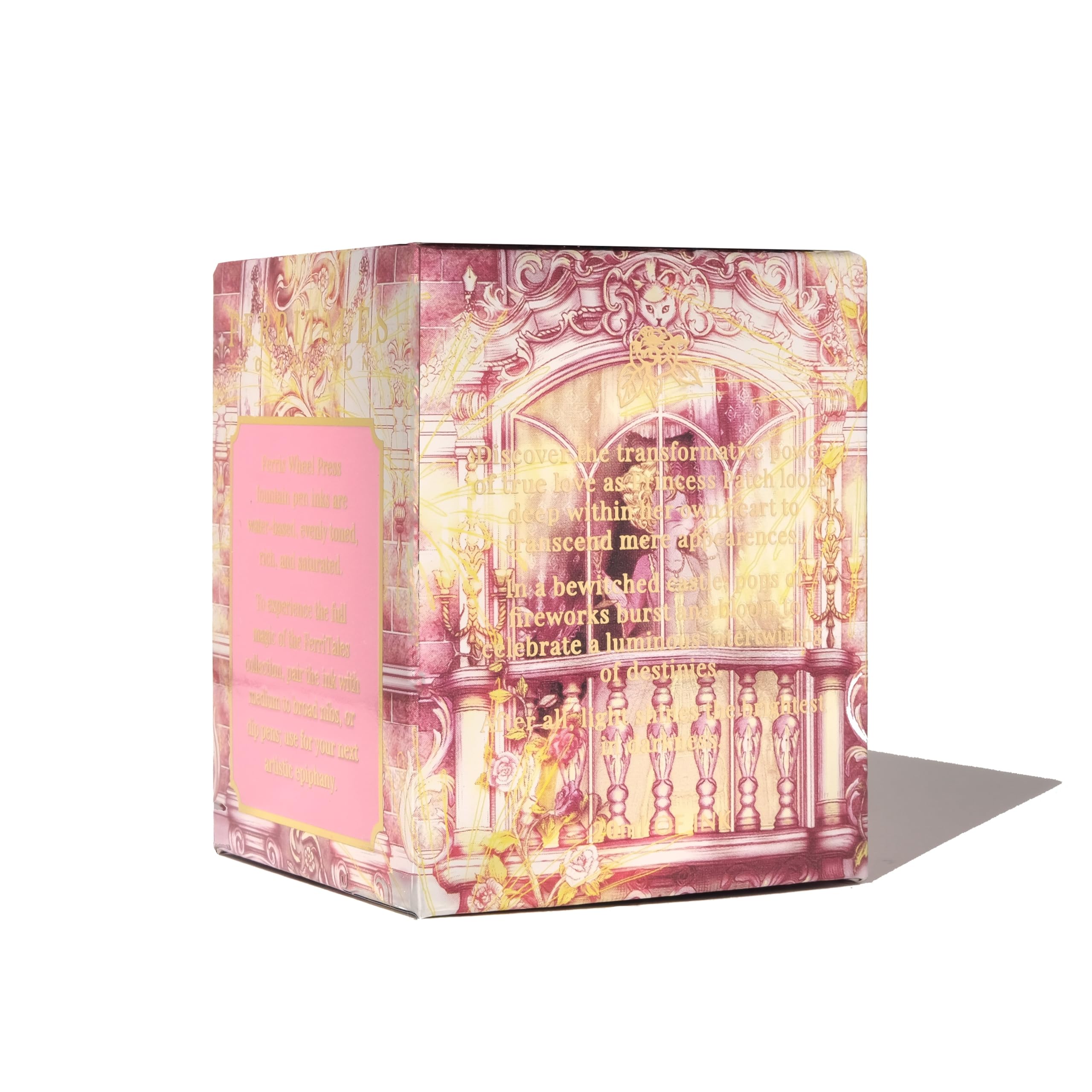 Ferris Wheel Press Fountain Pen Ink, FerriTales Collection, Blush Pink with Duochrome Green,Gold Shimmer, 20ml - Image 4