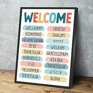 Baby Bedroom Decor,Welcome Sign,Multi-Language Welcome,Printable Office ...