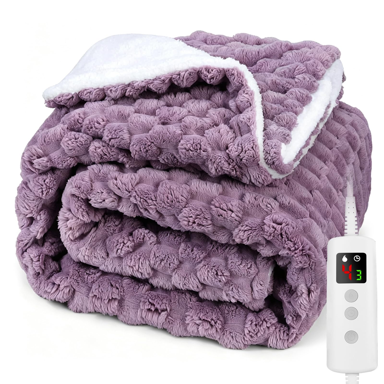 Heated Blanket, Electric heated throw 160x130CM Purple, Electric Blanket โ image 1
