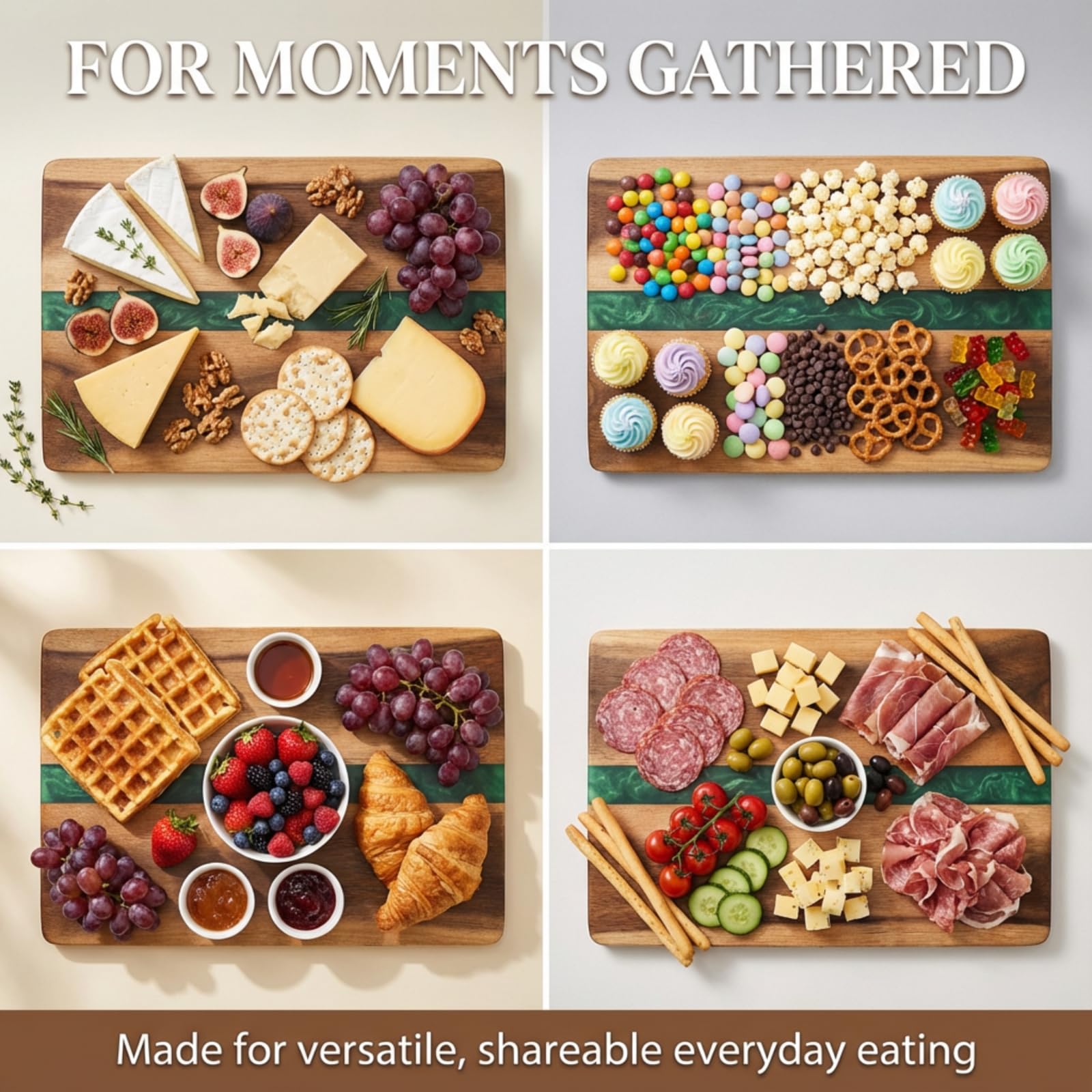 Amazon | ZENFUN 10×15インチ 手作りアカシア木製樹脂カッティング