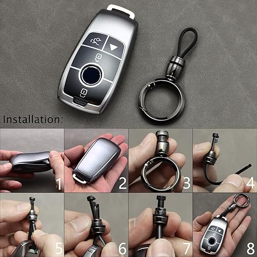Miniatura 5 de Lcyam Funda para llavero suave y duradera para Mercedes-Benz A220 E63S AMG Clase E GLE 350 4MATIC E300 E400 E43 W213 Smart Key 2019 2020 2021