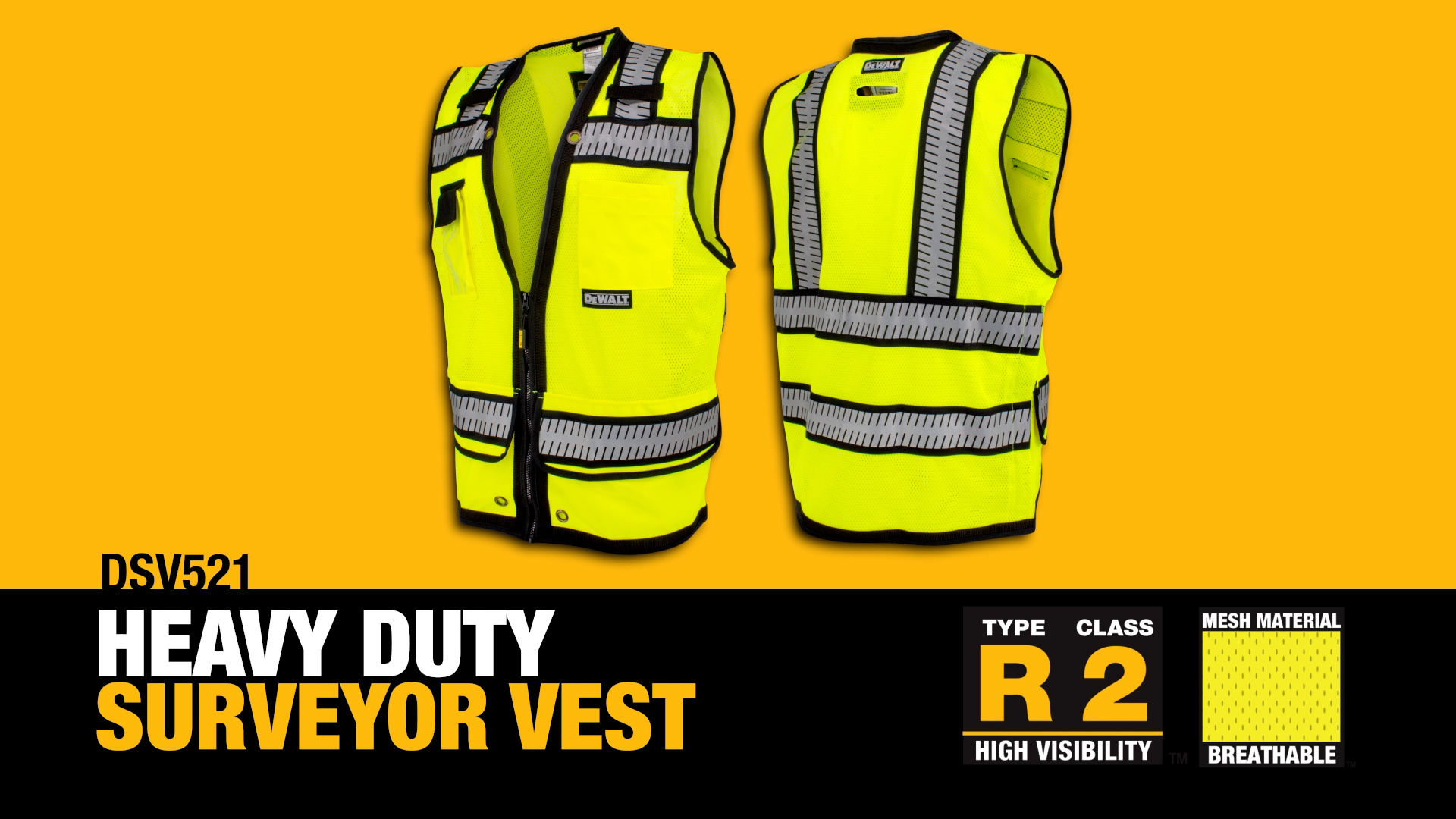 DEWALT DSV521 Class 2 Heavy Duty Surveyor Vest, X-Large - Amazon.com