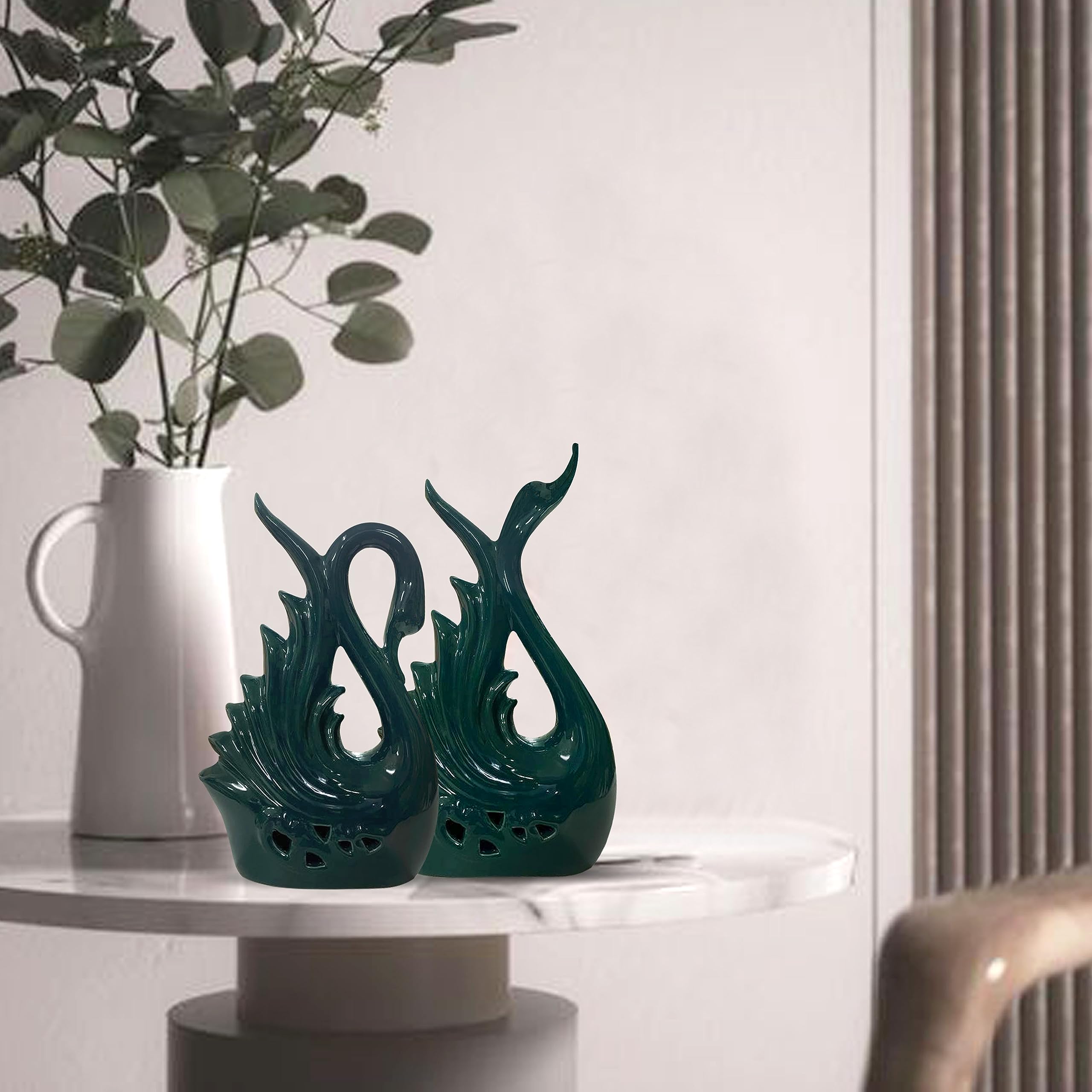 Elegant Swan Ceramic Figurines - Home Decor -5 Elegant Swan Ceramic Figurines - Home Decor -5