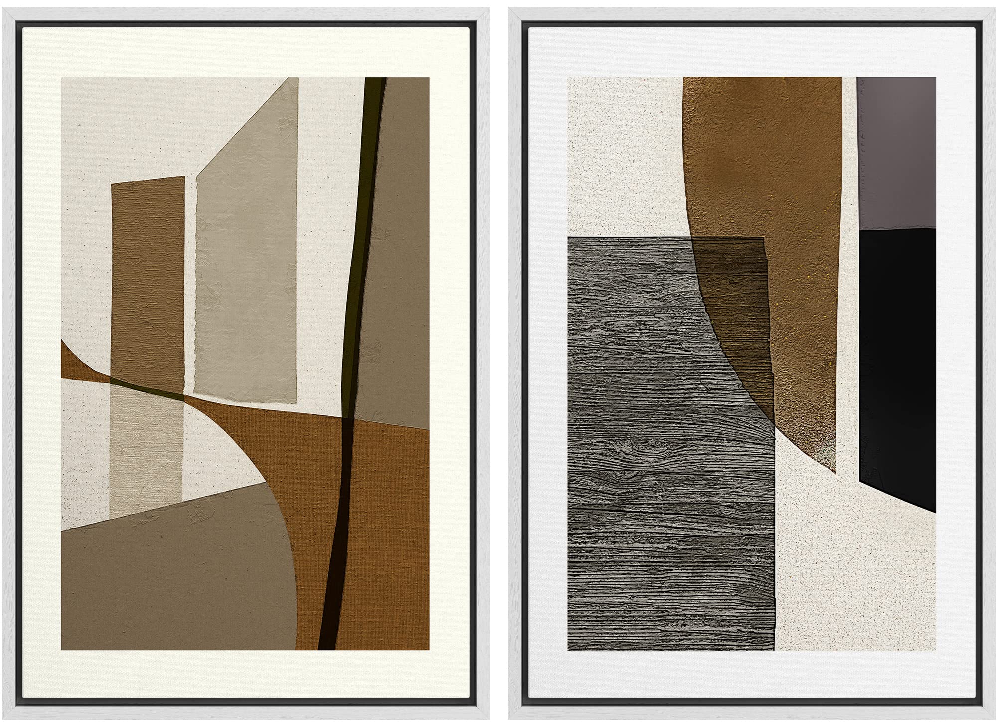 MUDECOR Framed Canvas Print Wall Art Set Watercolor Pastel Green Tan Landscape Abstract Shapes Illustrations Modern Art Decorative Contemporary for Living Room, Bedroom, Office - 16"x24"x2 Natural — view 30