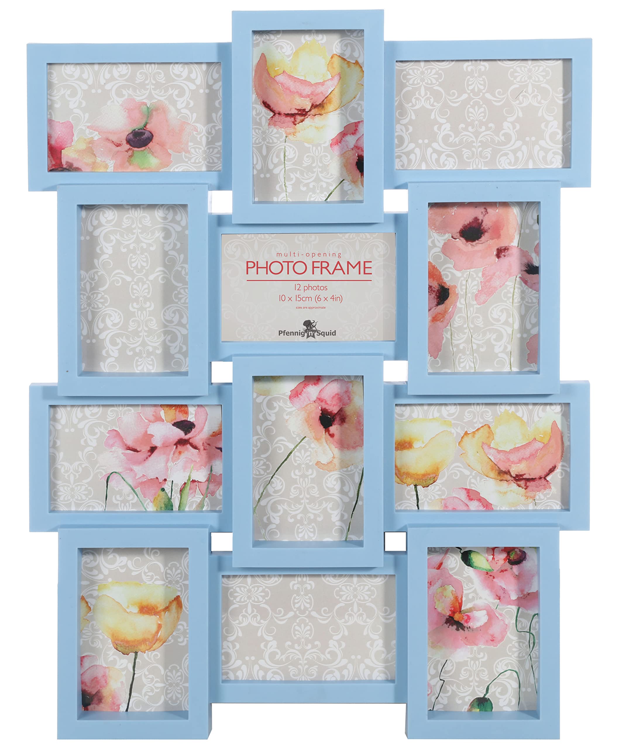 Pfennig N Squid Blue Multi Aperture Photo Picture Collage Frame Holds 12-6''X4'' Photos