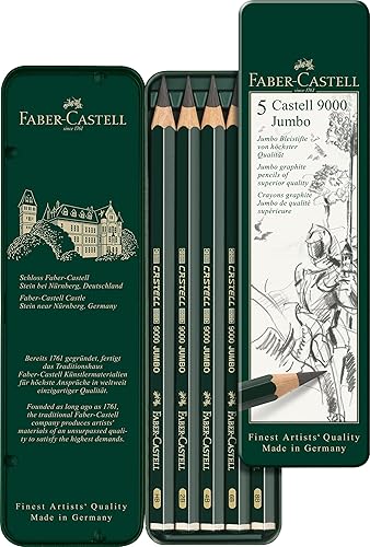 Faber-Castell Castell 9000 - Lápices de grafito 5 unidades incluye HB 2B 4B 6B y 8B