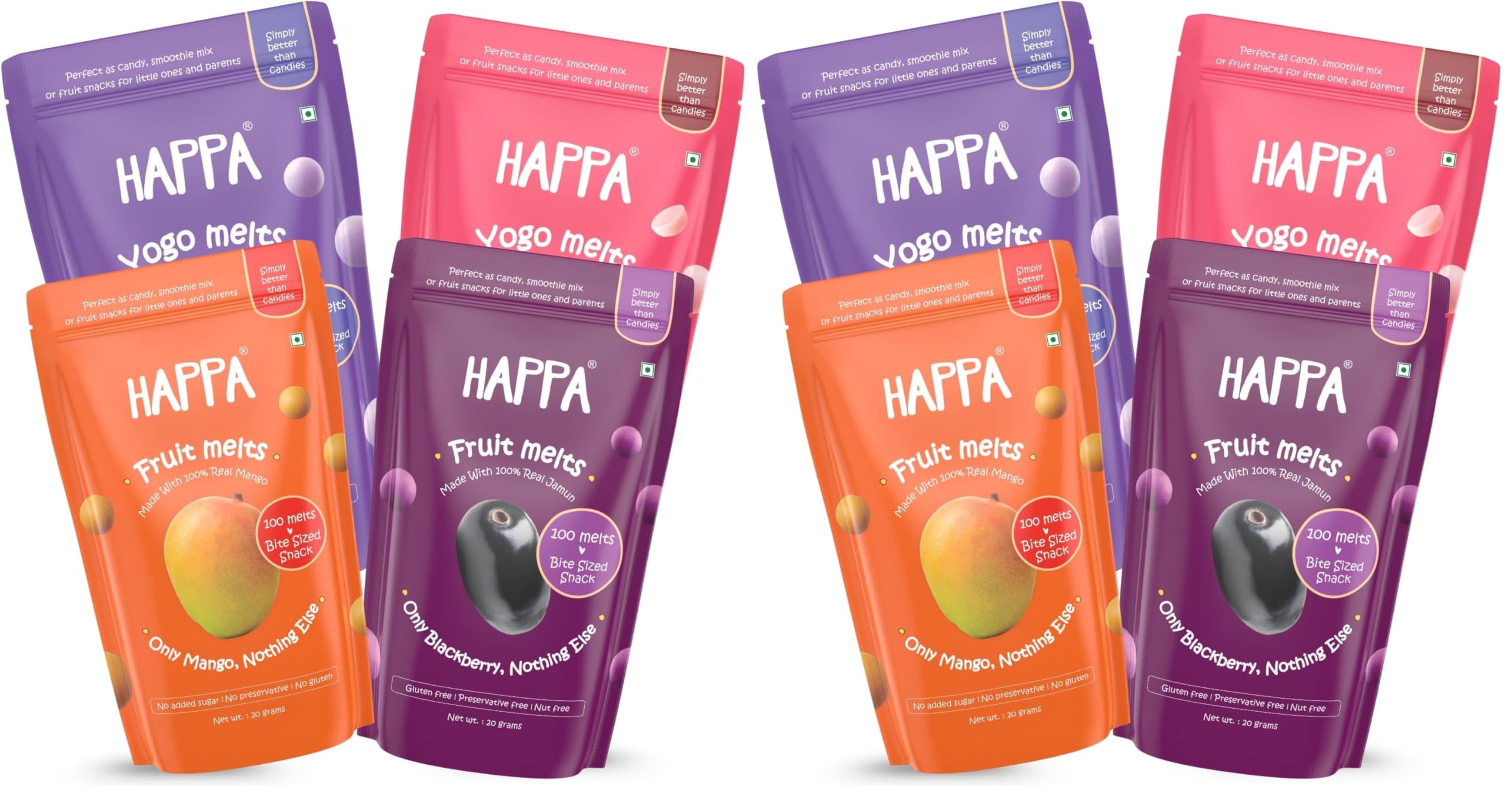 Happa Fruit & Greek Yogurt Melts | 100% Fruit & Yogurt Candy for Babies, Kids & Adults | No Added Sugar, No Colours, No Artificial Flavours | Melt-in-Mouth | 8M+ | 20g Pack of 8-image-14