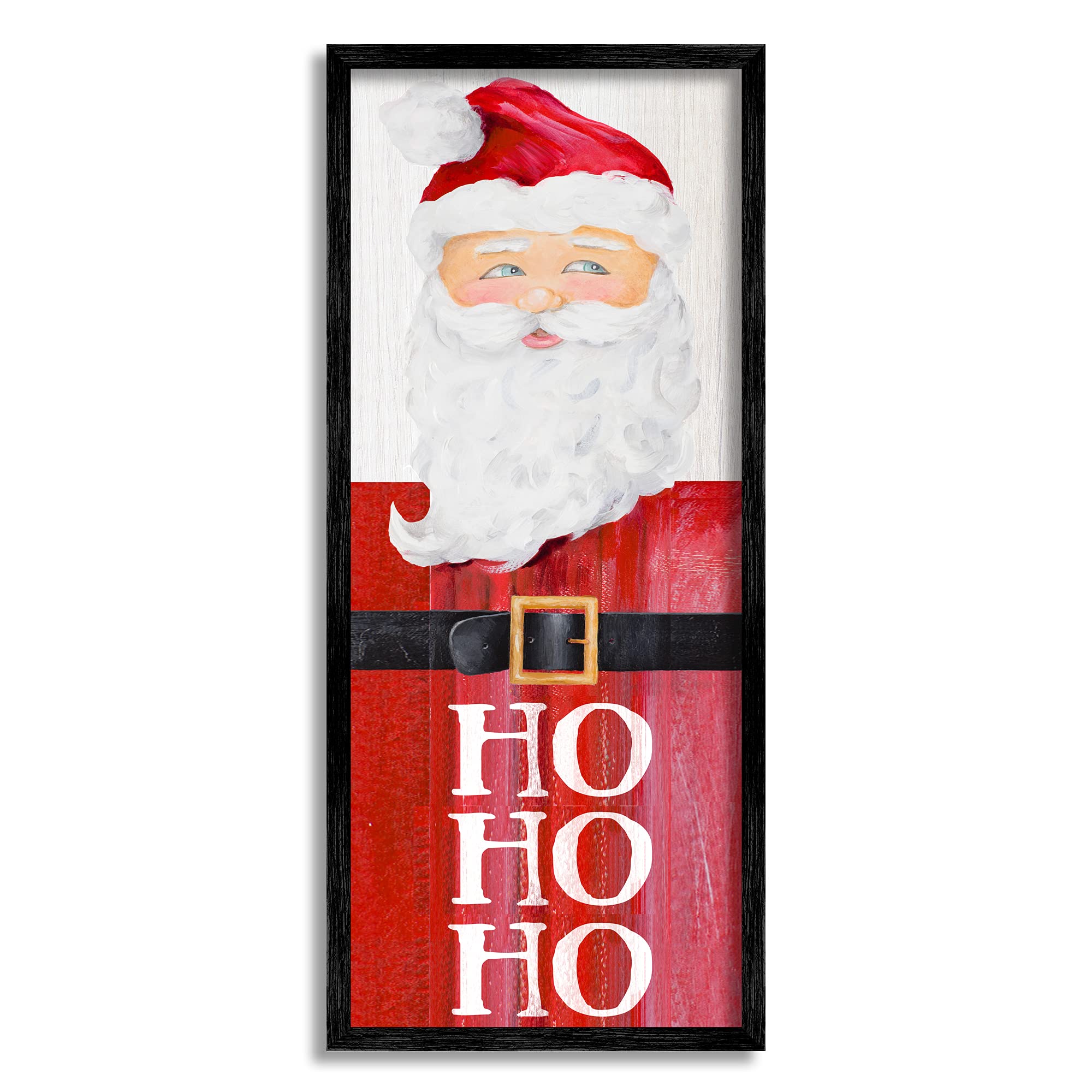 Stupell Industries Santa Clause Rustic Red Suit Charming Christmas, Designed by Lanie Loreth Black Framed Wall Art, 13 x 30