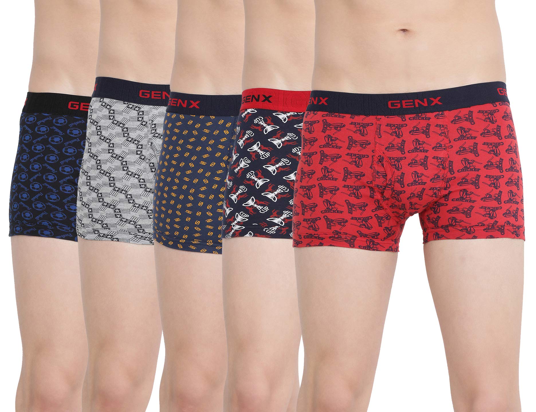 GENX Men's Cotton Jazz Drawer Regular Trunks