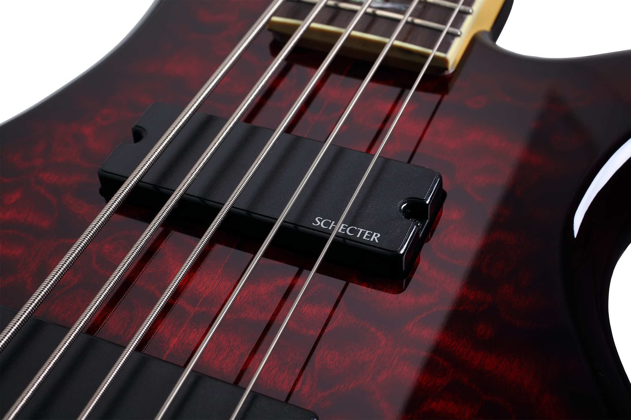 Amazon | Schecter Stiletto Extreme-5 Bass Guitar, Black Cherry