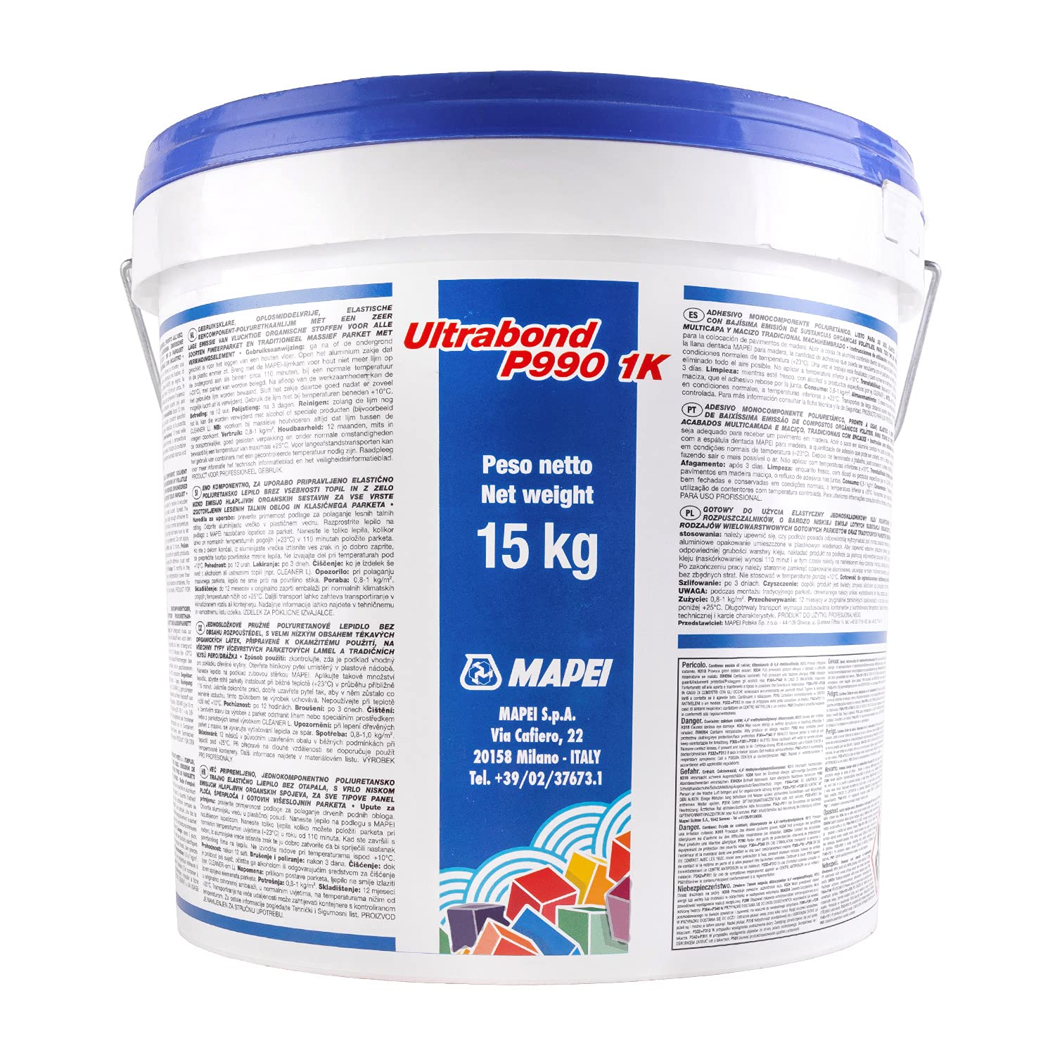 Jednoskładnikowy, elastyczny klej do parkietu MAPEI ULTRABOND P990 1K 15kg
