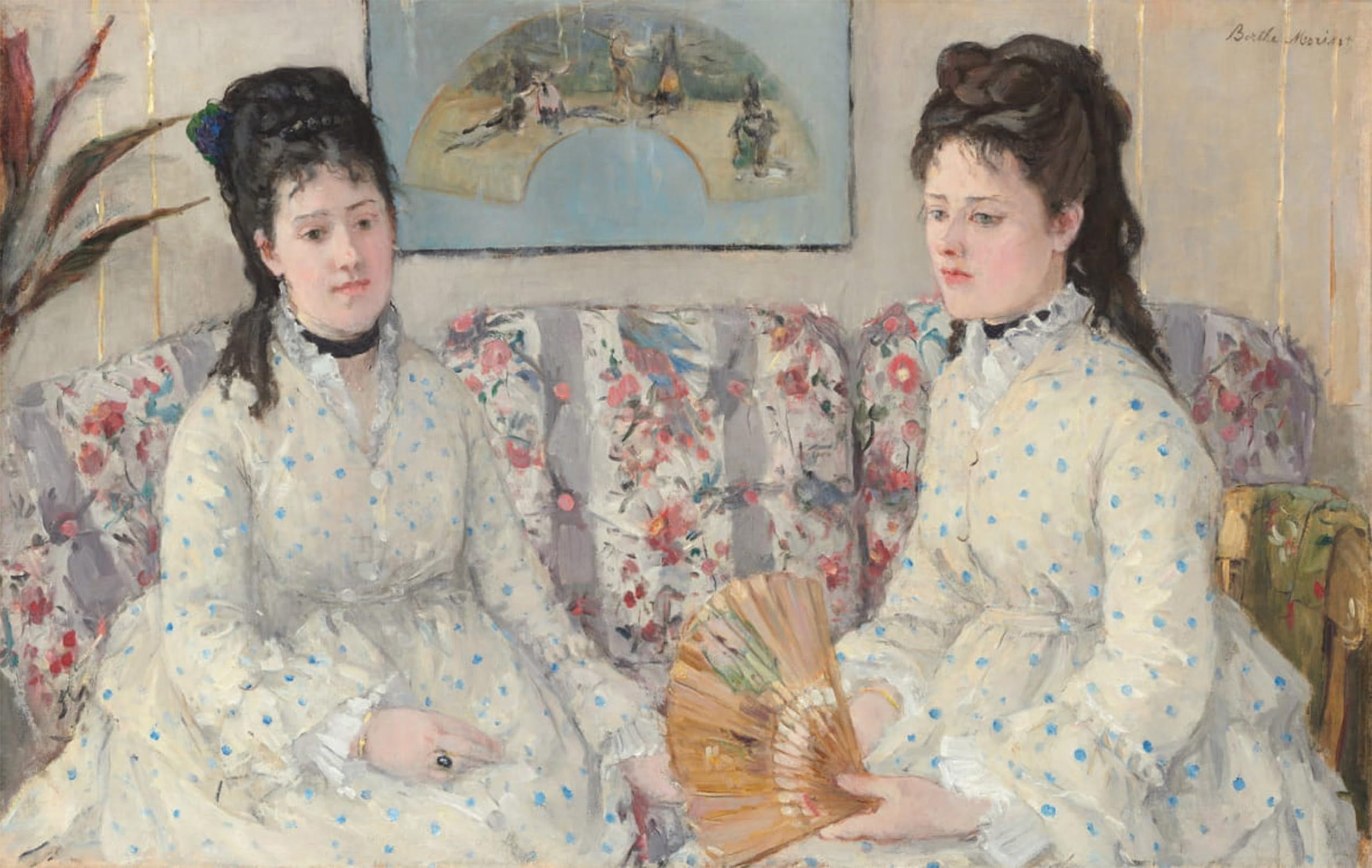 ARTXLXXBN Famous Painting Canvas Artwork Graffiti Print the Sisters by Berthe Morisot Portrait Canvas Image for Home Decor 60x90cm