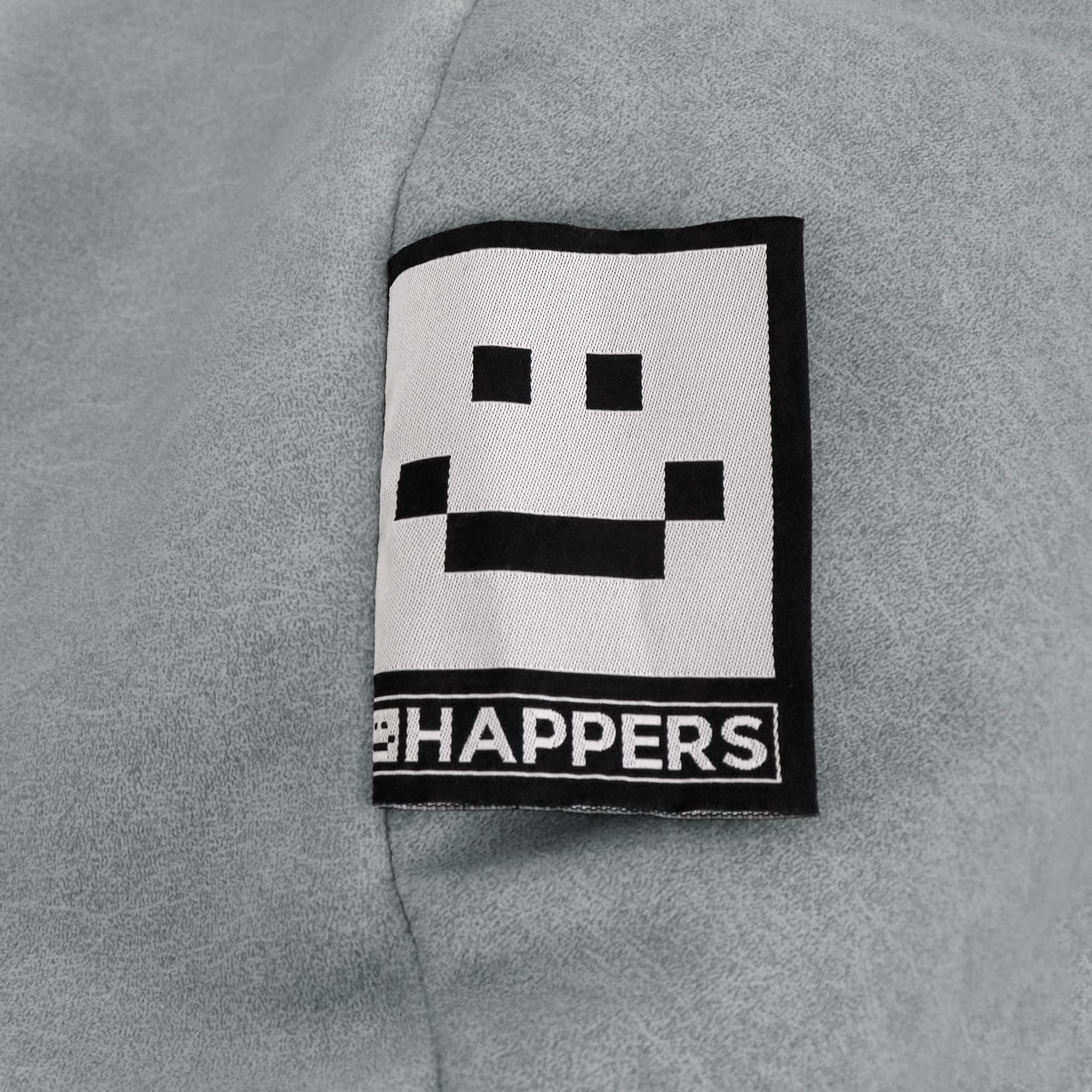 HAPPERS Puff Infantil Terciopelo Gris, Tejido Tacto Piel de melocotón