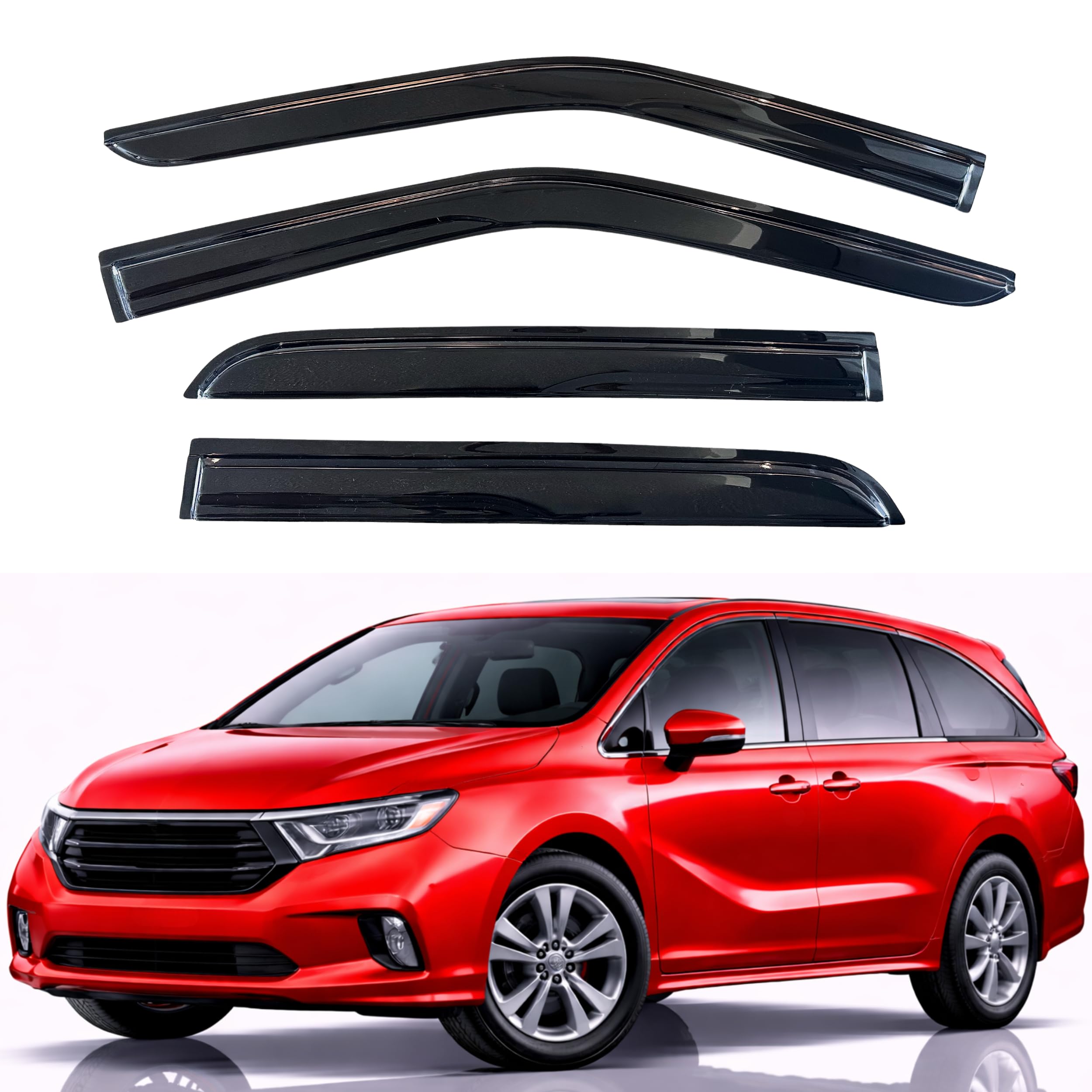 KPY Rain Guards Fit for 2018-2026 Honda Odyssey, Out-Channel Window Visors Vent Wind Deflectors 4PC, Car Accessories for 18-26 Odyssey