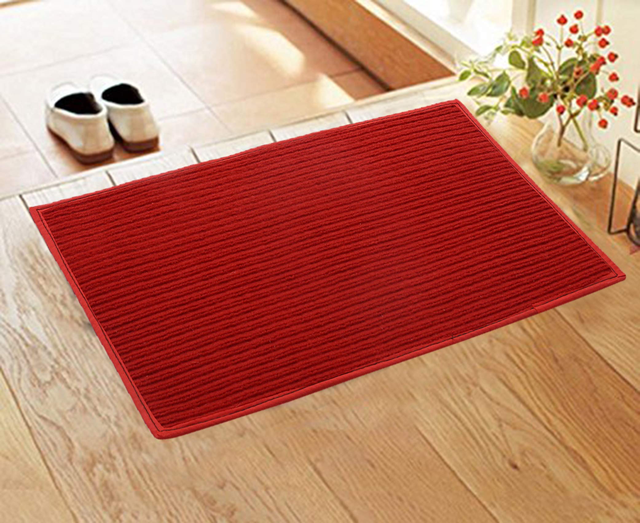 Red Microfiber Door Mat - Anti-Slip Entryway Mat -1