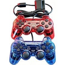 Donop Wired Controllers for PS2 / PS2 Slim / PS1, Dual Vibration - 2 Pack