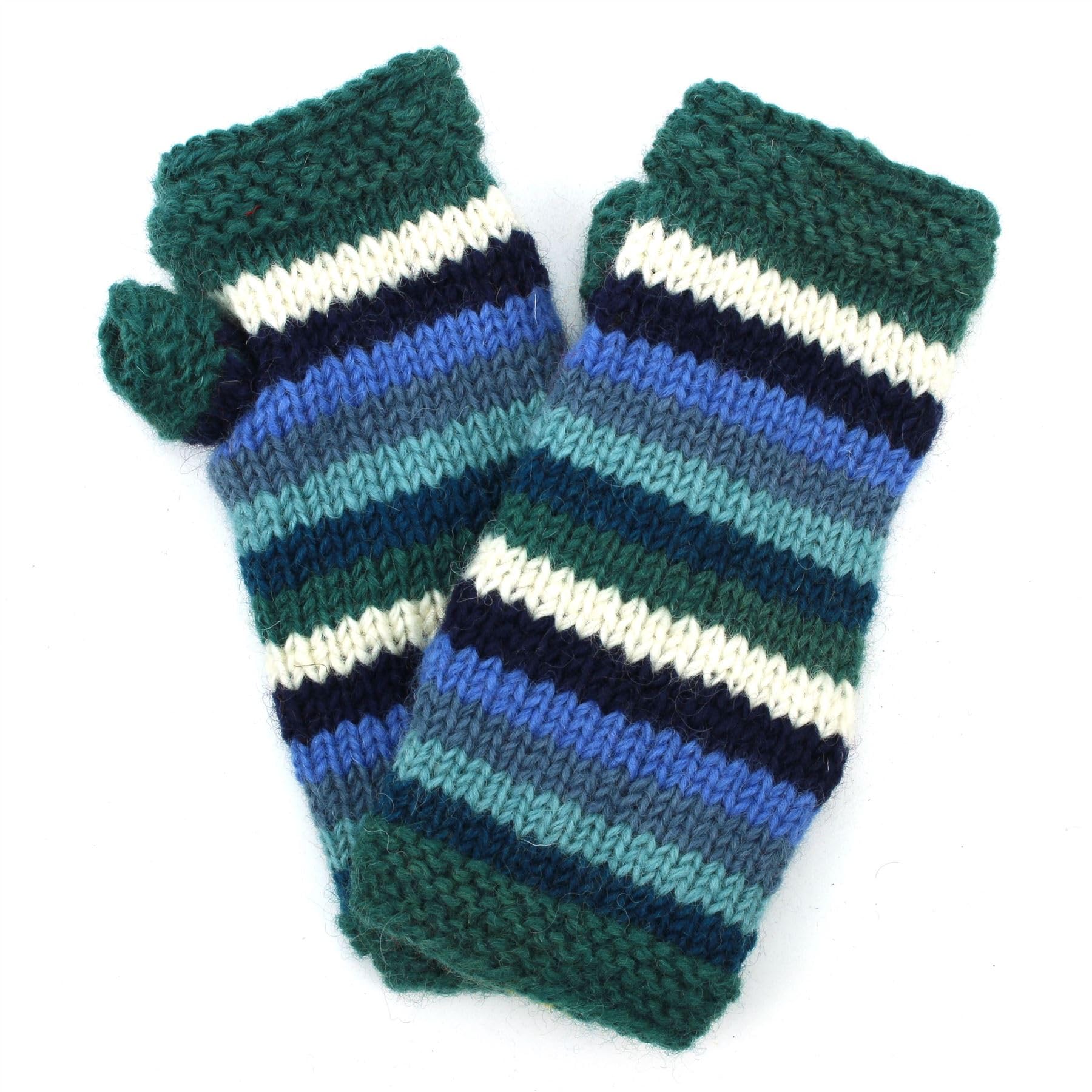 Loudelephant Unisex Stripe Blue Hand Knitted Wool Arm Warmer