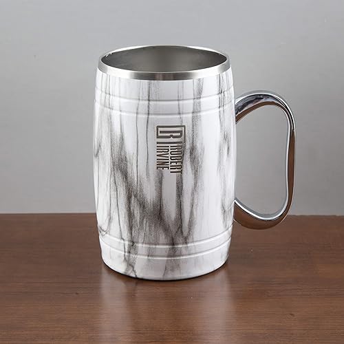 Miniatura 2 de Cambridge ERI028NZ2BPTR Robert Irvine - Juego de 2 tazas de cerveza con aislamiento de mármol, 20 onzas