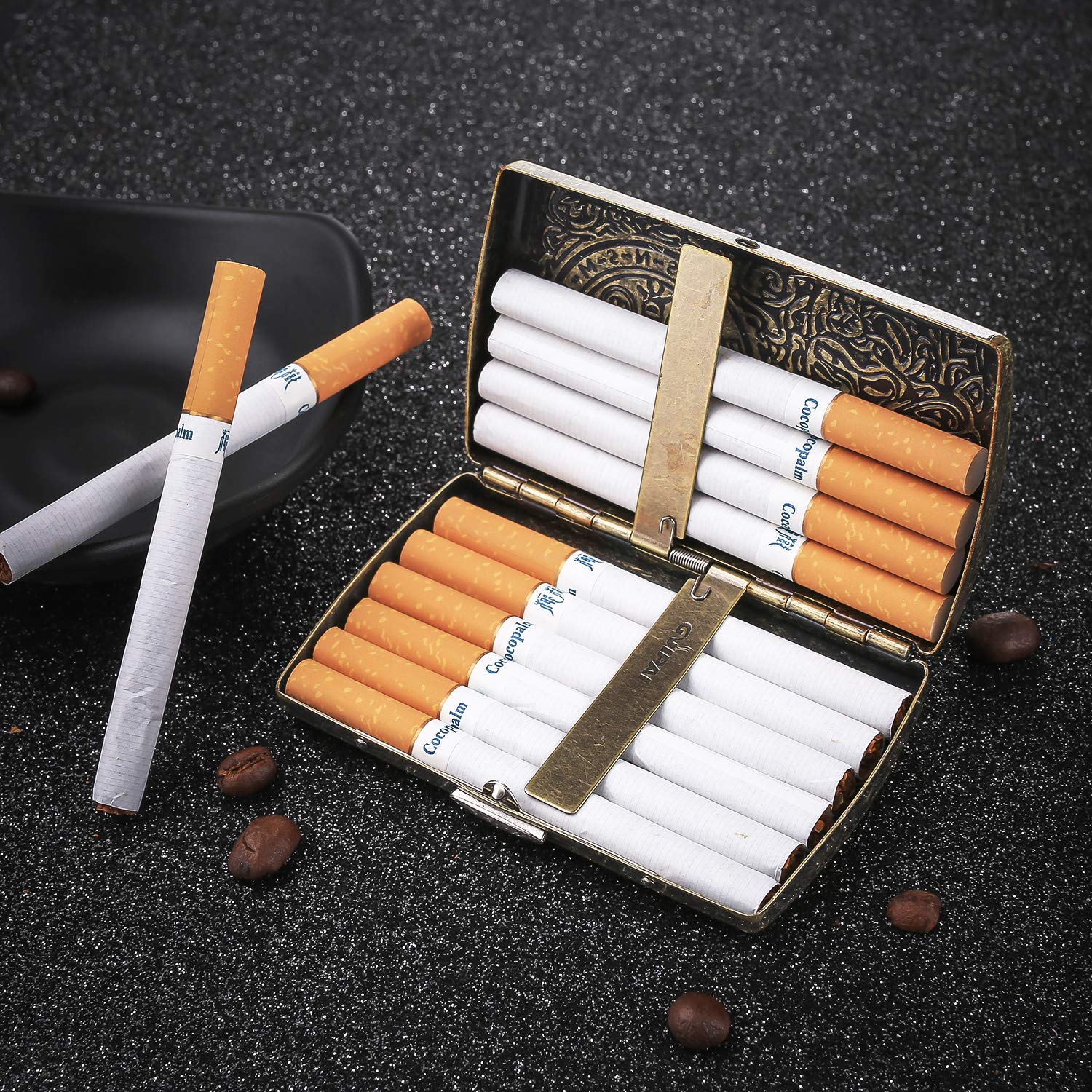 Portasigarette In Acciaio Per Donna - Elegante, Con Clip Per 12 Sigarette, Design Vintage - Foto 5